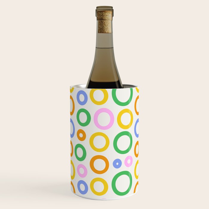 Fun colorful circle cartoon doodle pattern Wine Chiller Gallery Image 3