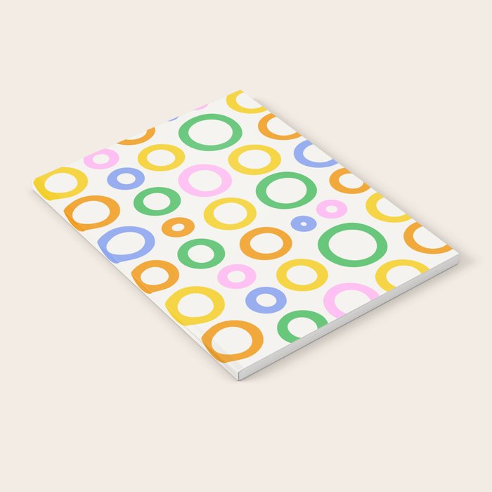 Fun colorful circle cartoon doodle pattern Notebook Gallery Image 2