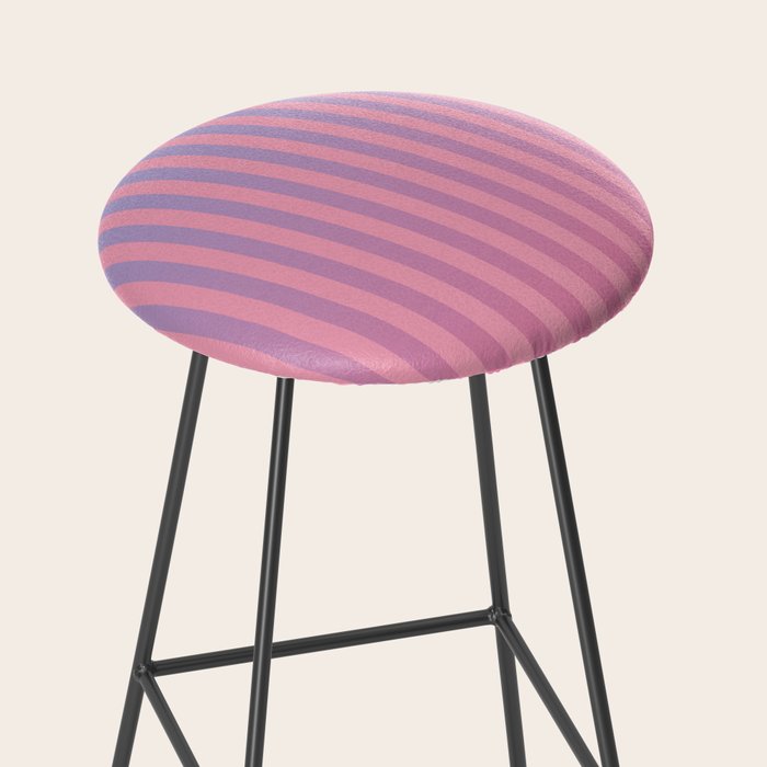 Dreamy Pink Future Stripes Gradient Ombre Pattern Stool Gallery Image 2