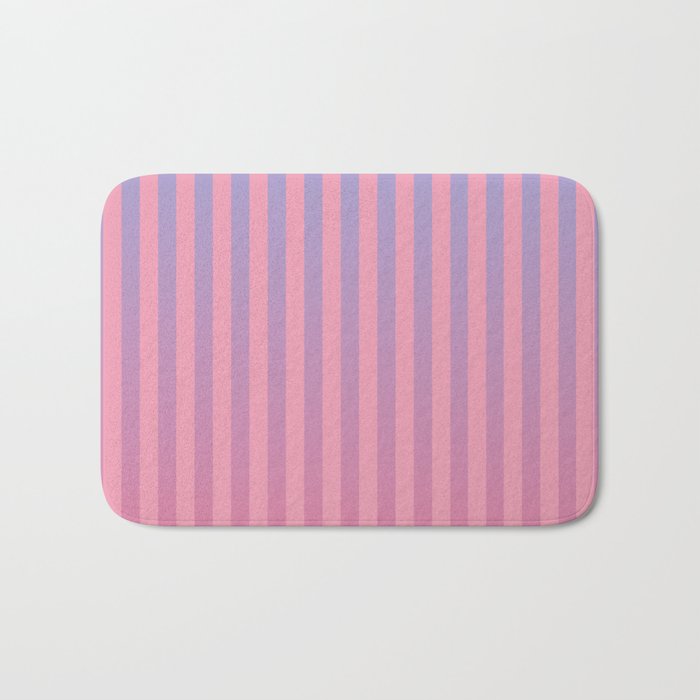 Dreamy Pink Future Stripes Gradient Ombre Pattern Bath Mat Gallery Image 1