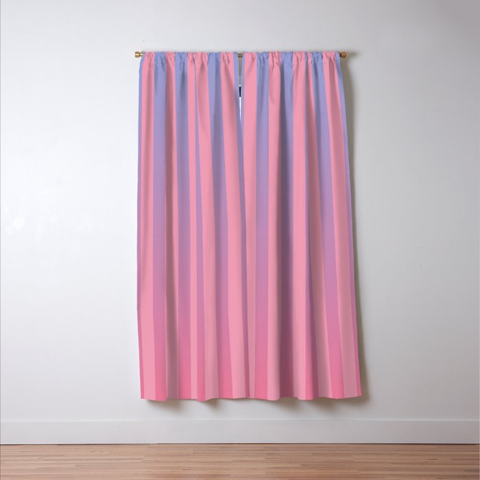 Dreamy Pink Future Stripes Gradient Ombre Pattern Window Curtain Gallery Image 3