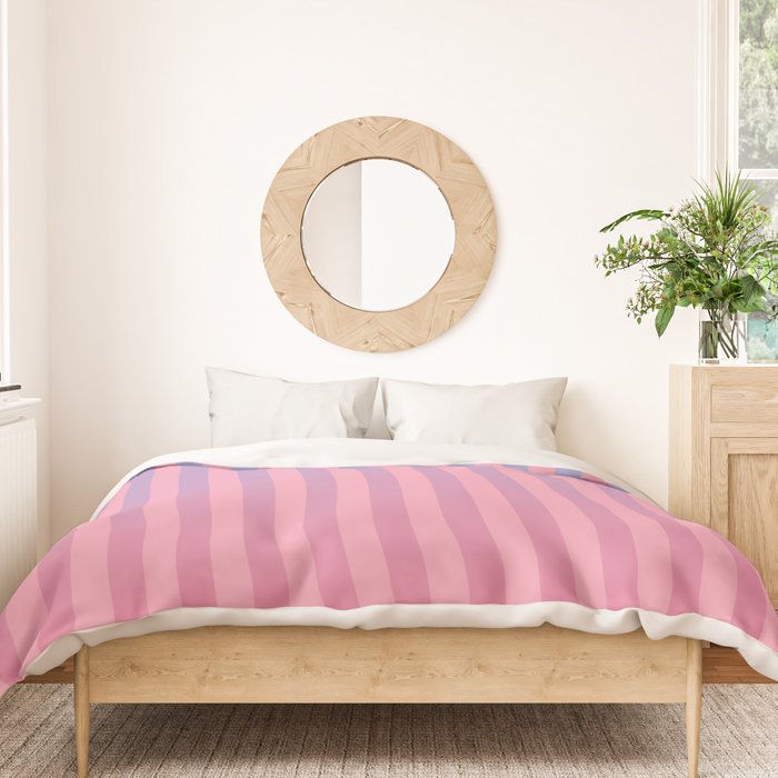 Dreamy Pink Future Stripes Gradient Ombre Pattern Duvet Cover Gallery Image 3