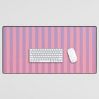Dreamy Pink Future Stripes Gradient Ombre Pattern Desk Mat Gallery Image 1