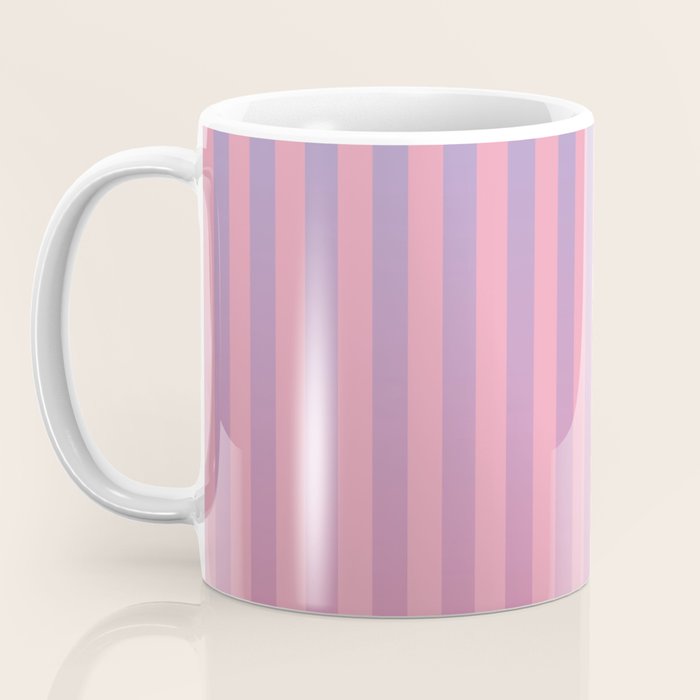 Dreamy Pink Future Stripes Gradient Ombre Pattern Coffee Mug Gallery Image 3