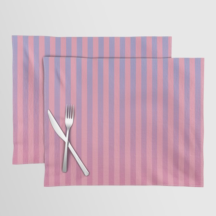 Dreamy Pink Future Stripes Gradient Ombre Pattern Placemat Gallery Image 1