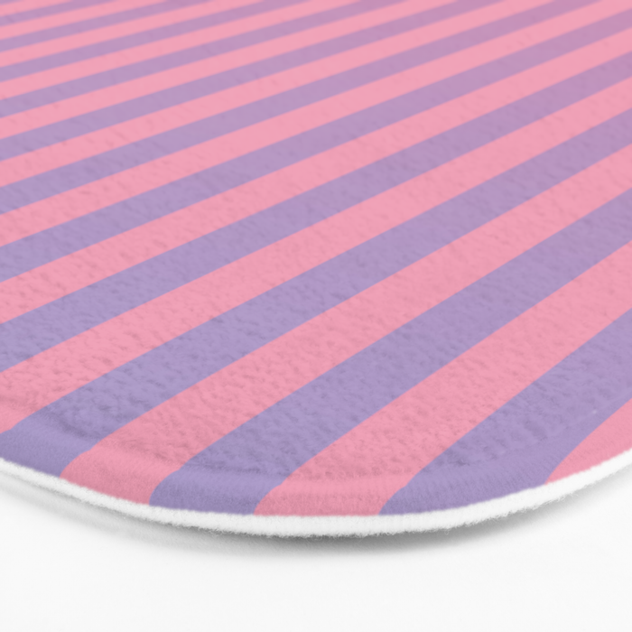 Dreamy Pink Future Stripes Gradient Ombre Pattern Bath Mat Gallery Image 3