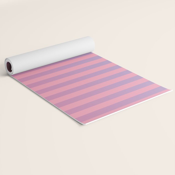 Dreamy Pink Future Stripes Gradient Ombre Pattern Yoga Mat Gallery Image 2