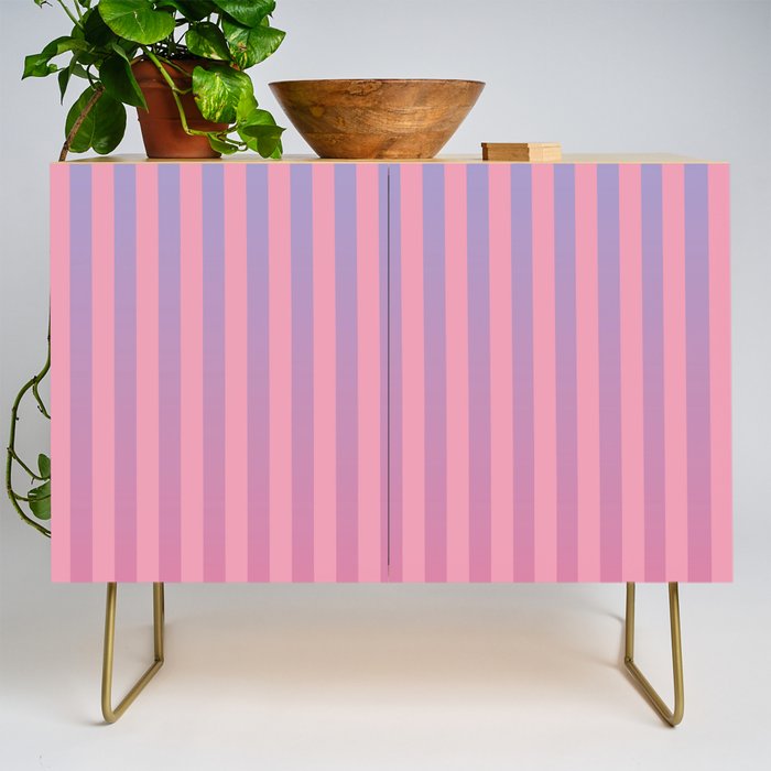 Dreamy Pink Future Stripes Gradient Ombre Pattern Credenza Gallery Image 1