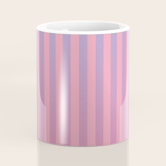 Dreamy Pink Future Stripes Gradient Ombre Pattern Coffee Mug Gallery Image 4