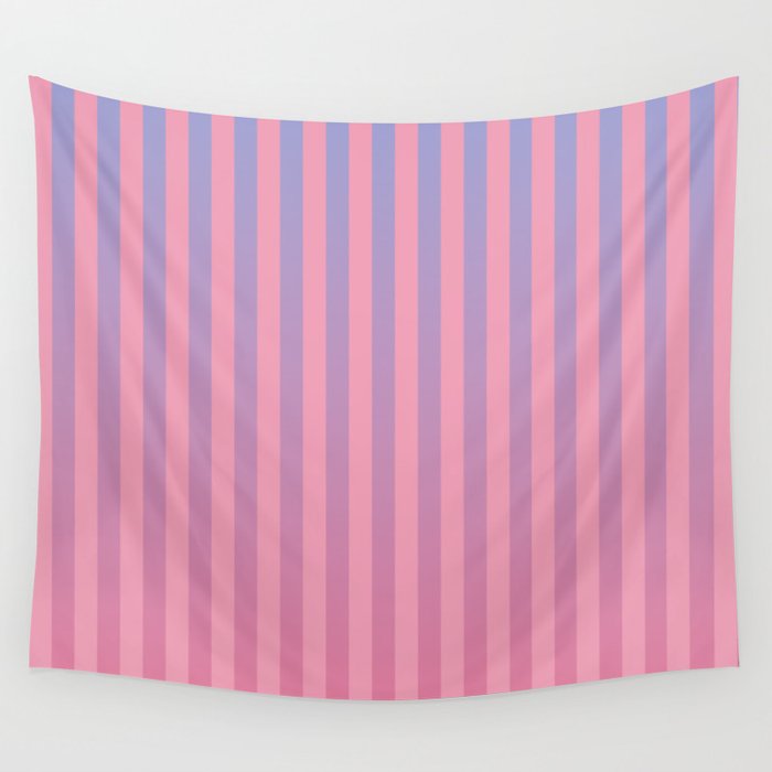 Dreamy Pink Future Stripes Gradient Ombre Pattern Wall Tapestry Gallery Image 4