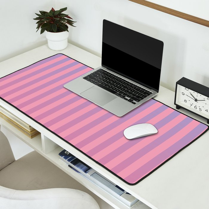 Dreamy Pink Future Stripes Gradient Ombre Pattern Desk Mat Gallery Image 2