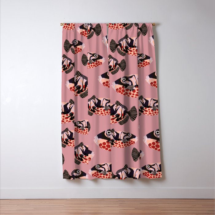 Tropical Fish with Red Polka Dots Window Curtain Gallery Image 3