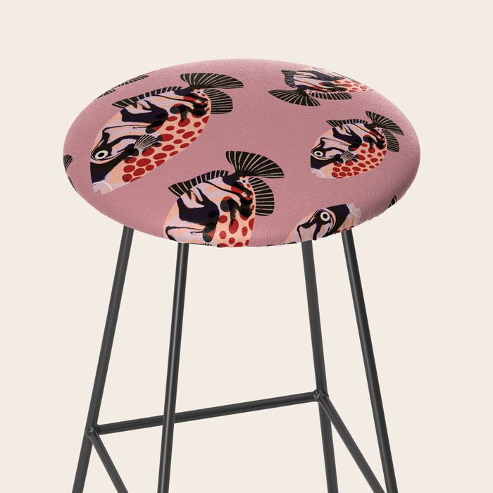 Tropical Fish with Red Polka Dots Stool Gallery Image 2
