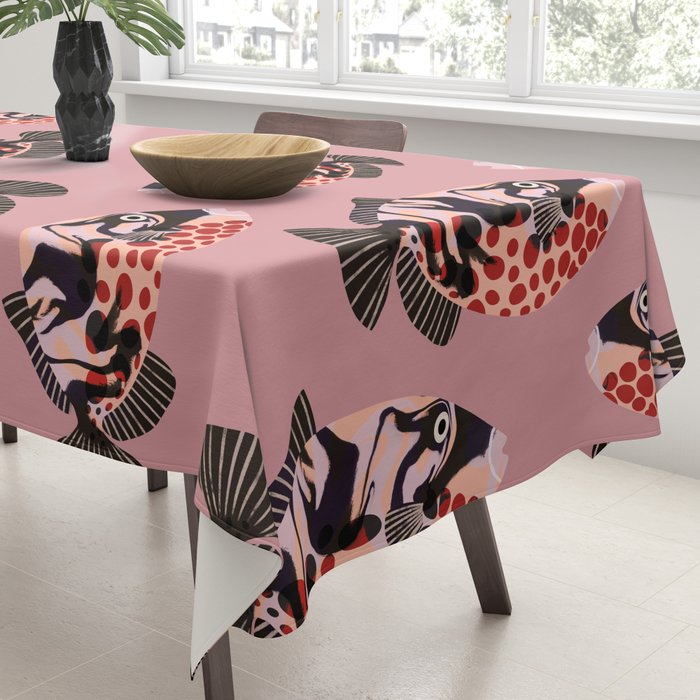 Tropical Fish with Red Polka Dots Tablecloth Gallery Image 3