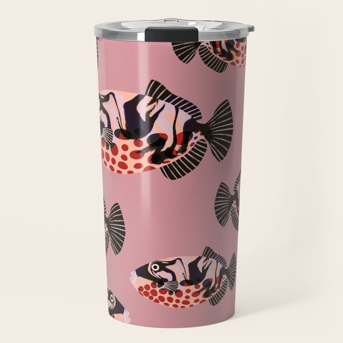 Tropical Fish with Red Polka Dots Travel Mug Gallery Image 1