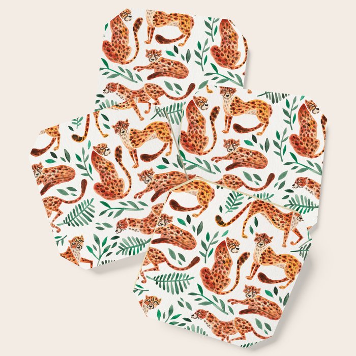 Cheetah Collection - Orange & Green Palette Coaster Gallery Image 1