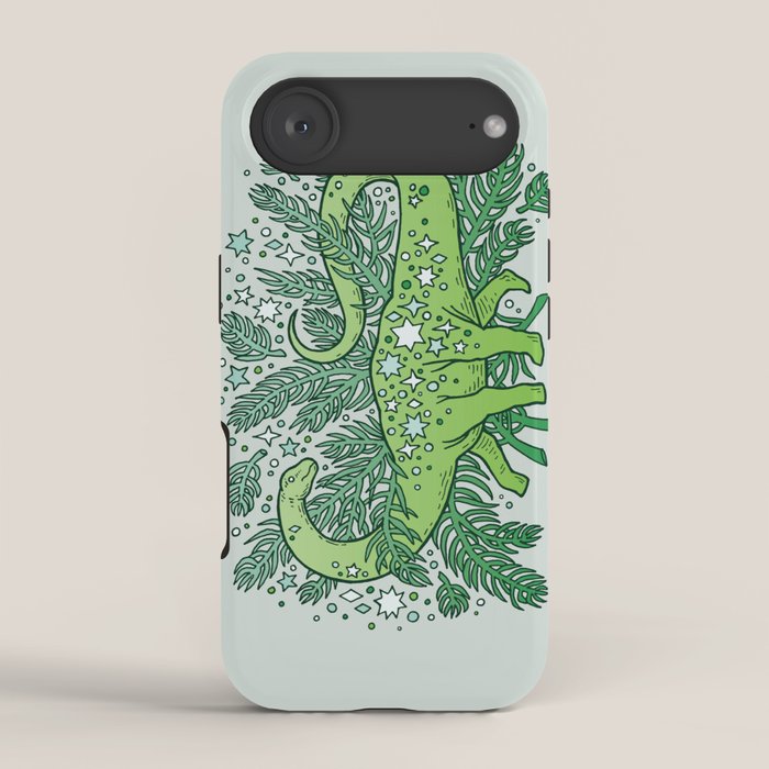Evergreen Apatosaurus | Dinosaur Cosmic Festive Art iPhone Case Gallery Image 2