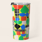 Geometric Collage Matisse Style Green Red Blue Red Pattern Travel Mug Gallery Image 3