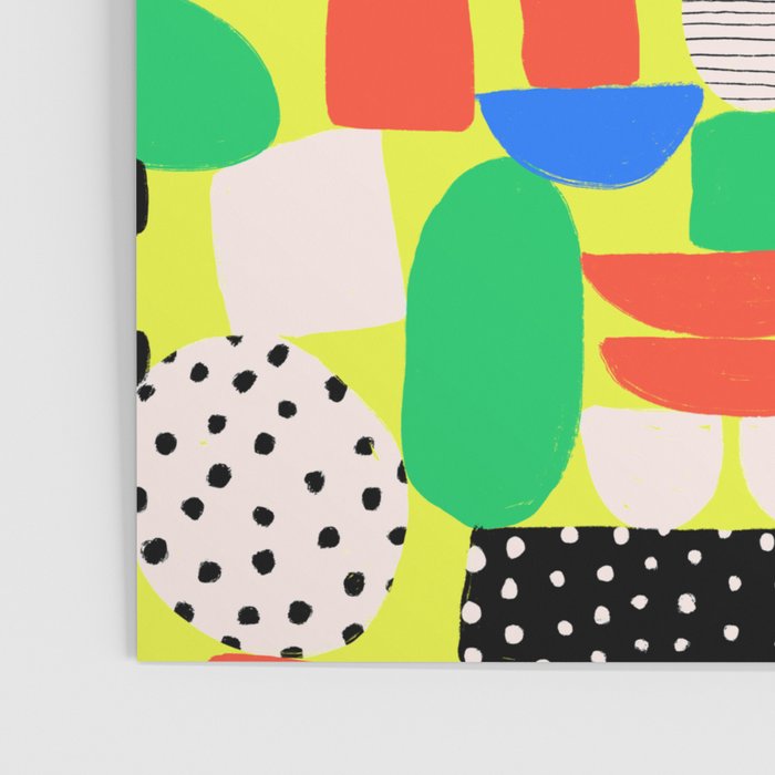 Geometric Collage Matisse Style Green Red Blue Red Pattern Poster Gallery Image 3