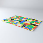 Geometric Collage Matisse Style Green Red Blue Red Pattern Rug Gallery Image 3