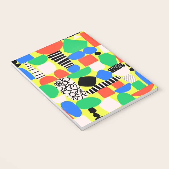 Geometric Collage Matisse Style Green Red Blue Red Pattern Notebook Gallery Image 3
