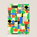 Geometric Collage Matisse Style Green Red Blue Red Pattern Stationery Card Gallery Image 2