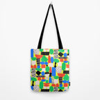 Geometric Collage Matisse Style Green Red Blue Red Pattern Tote Bag Gallery Image 2