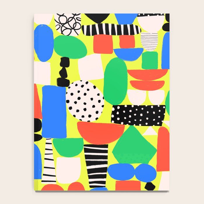 Geometric Collage Matisse Style Green Red Blue Red Pattern Notebook Gallery Image 4