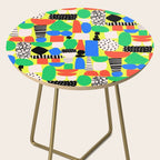Geometric Collage Matisse Style Green Red Blue Red Pattern Side Table Gallery Image 2