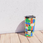 Geometric Collage Matisse Style Green Red Blue Red Pattern Travel Mug Gallery Image 4