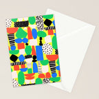 Geometric Collage Matisse Style Green Red Blue Red Pattern Stationery Card Gallery Image 2