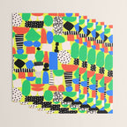 Geometric Collage Matisse Style Green Red Blue Red Pattern Wrapping Paper Gallery Image 3
