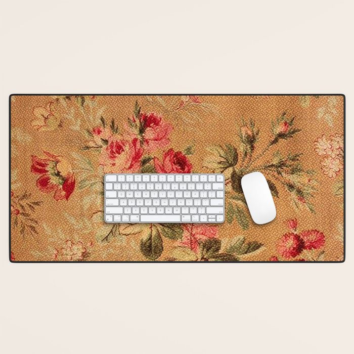 Vintage Floral Pattern Desk Mat Gallery Image 1