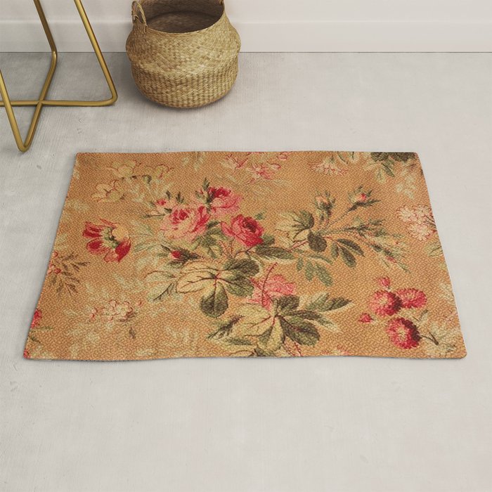 Vintage Floral Pattern Rug Gallery Image 1