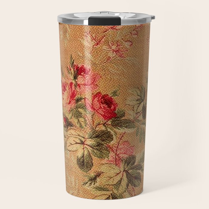 Vintage Floral Pattern Travel Mug Gallery Image 1
