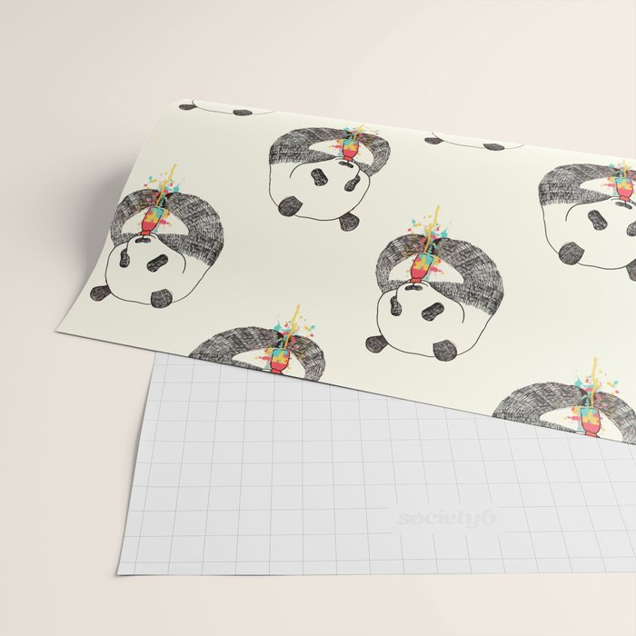 Panda Loves Ice Cream Wrapping Paper Gallery Image 2