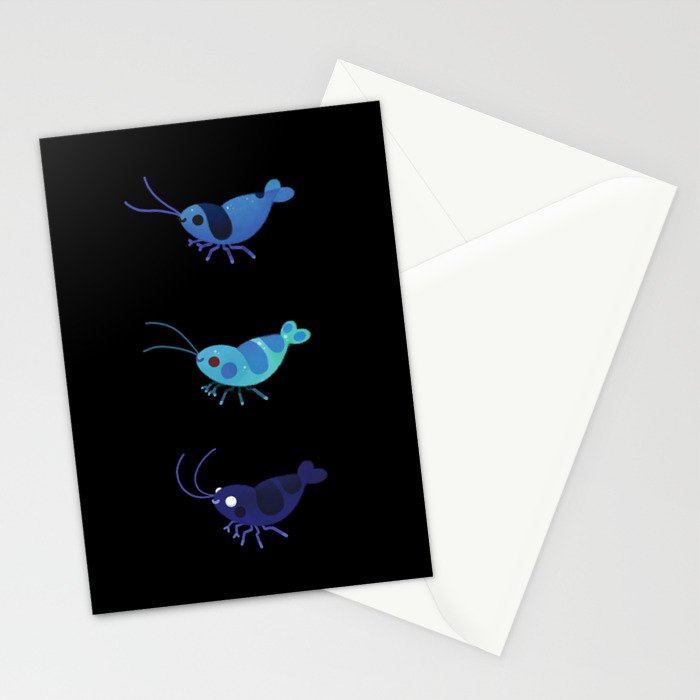 Red and blue shrimp Stationery Card Gallery Image 2