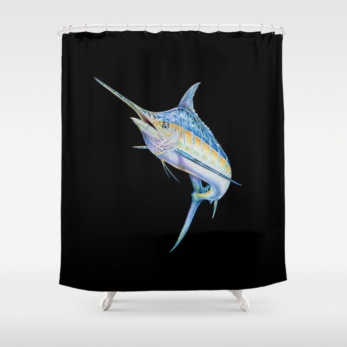 Blue Marlin Shower Curtain Gallery Image 1