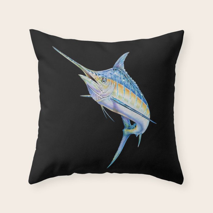 Blue Marlin Throw Pillow Gallery Image 6