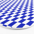 Small Cobalt Blue and White Checkerboard Pattern Bath Mat Gallery Image 3
