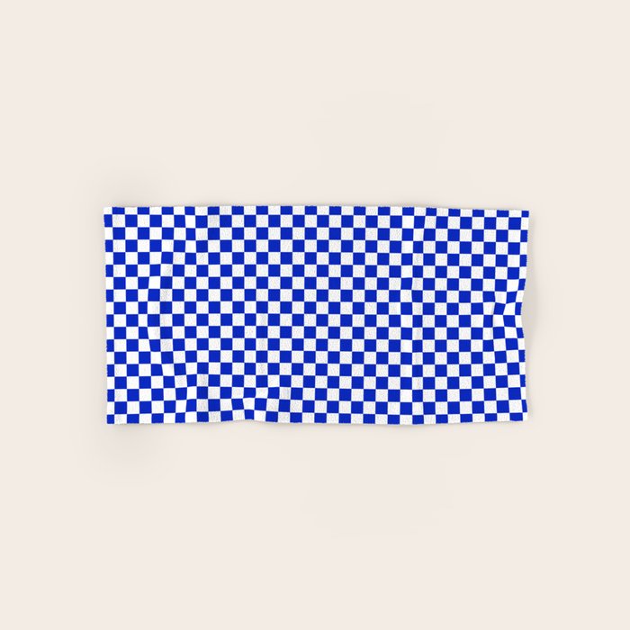 Small Cobalt Blue and White Checkerboard Pattern Towels Gallery Image 1