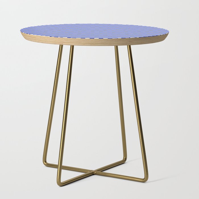 Small Cobalt Blue and White Checkerboard Pattern Side Table Gallery Image 1