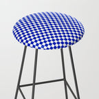 Small Cobalt Blue and White Checkerboard Pattern Stool Gallery Image 2