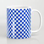 Small Cobalt Blue and White Checkerboard Pattern Coffee Mug Gallery Image 1