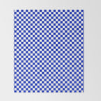 Small Cobalt Blue and White Checkerboard Pattern Throw Blanket Gallery Image 2