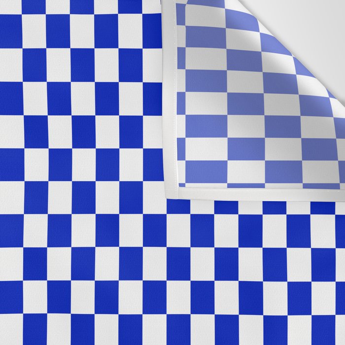 Small Cobalt Blue and White Checkerboard Pattern Wall Tapestry Gallery Image 3