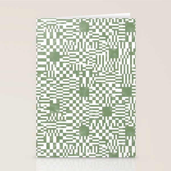 Green Op Art Vibes Stationery Card Gallery Image 2