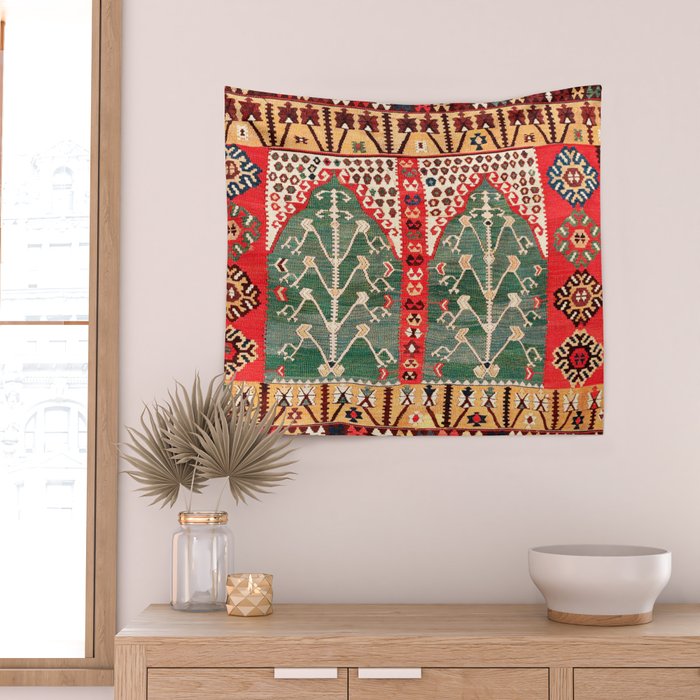 Saf Gümüshane Northeast Anatolian Kilim Print Wall Tapestry Gallery Image 2