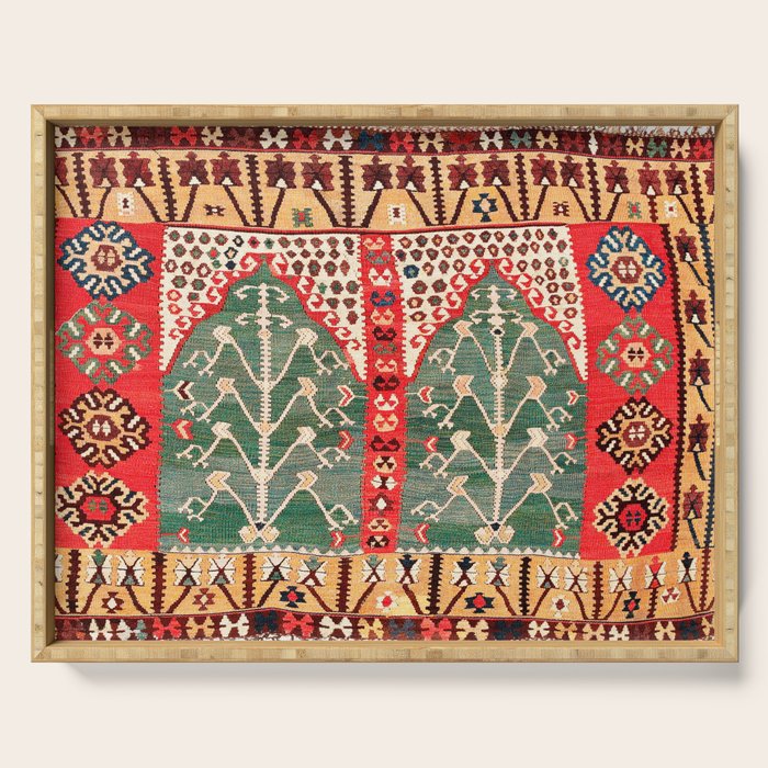 Saf Gümüshane Northeast Anatolian Kilim Print Serving Tray Gallery Image 1
