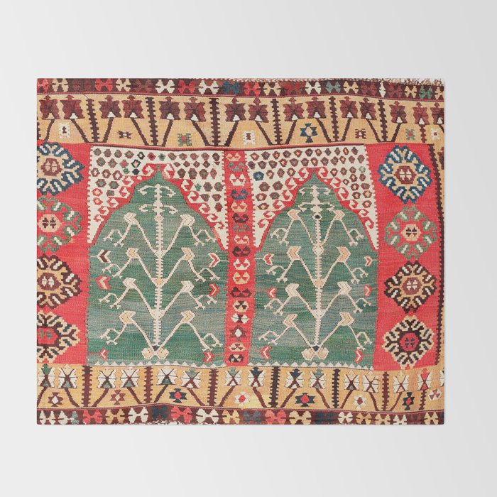 Saf Gümüshane Northeast Anatolian Kilim Print Throw Blanket Gallery Image 2